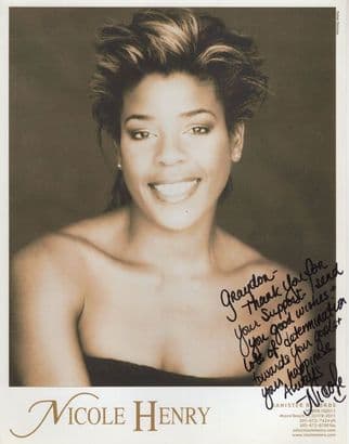 Nicole Henry Jazz Singer Giant 10x8 Hand Signed Photo