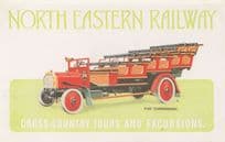 North Eastern Railway Cross Country Tours Fiat Charabanc Car Postcard