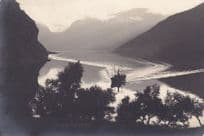 Norway Speedboat in Sognefjorden Makes Arrow On Water Antique Postcard