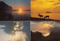 Norway Sunset In Snow 4x Beautiful 1980s Postcard s