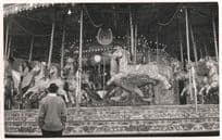 Nottingham Fair Roundabout Carousel PB Postcard Photo