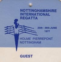 Nottingham Regatta 1977 Special Guest Pass Card Ticket