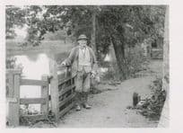 Old 1900s Fisherman on River Thames Fishing Award Photo Postcard