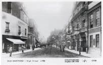 Old Dartford High Street in 1927 Kent Drapers Photo Postcard