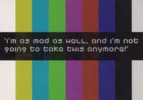 Old Television Test Card Boomerang Angry Comic Rare Postcard