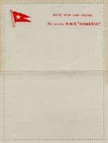 On Board White Star Lines RMS Homeric Ship Old Greeting Card
