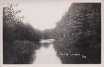 On The Loddon River Reflections Berkshire Old RPC Postcard