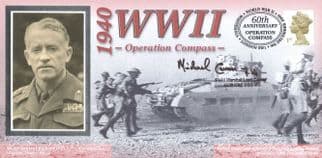 Operation Compass WW2 Field Marshall Michael Carver Hand Signed Benham FDC