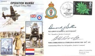 Operation Manna DJ Butters BA Templeman Rooke WW2 MULTI Hand Signed FDC