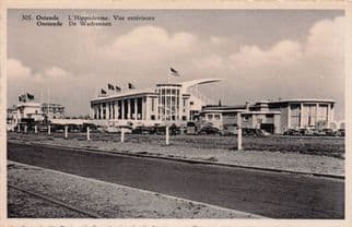 Ostende Hippodrome Horse Racing Car Park & Attendant Belgium Old Postcard