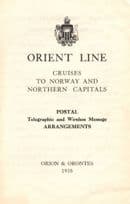 P&O Orient Line Wireless Radio 1936 Norway Orion Orontes Ship Guide
