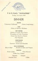 P&O RMS Rawalpindi Indian Ship Antique 1936 Dinner Menu
