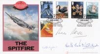 Paddy Barthropp Neil Wheeler Neville Duke 4x WW2 Spitfire Hand Signed FDC