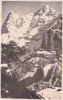 Palace Hotel Murren 1920s Switzerland Aerial Old Postcard