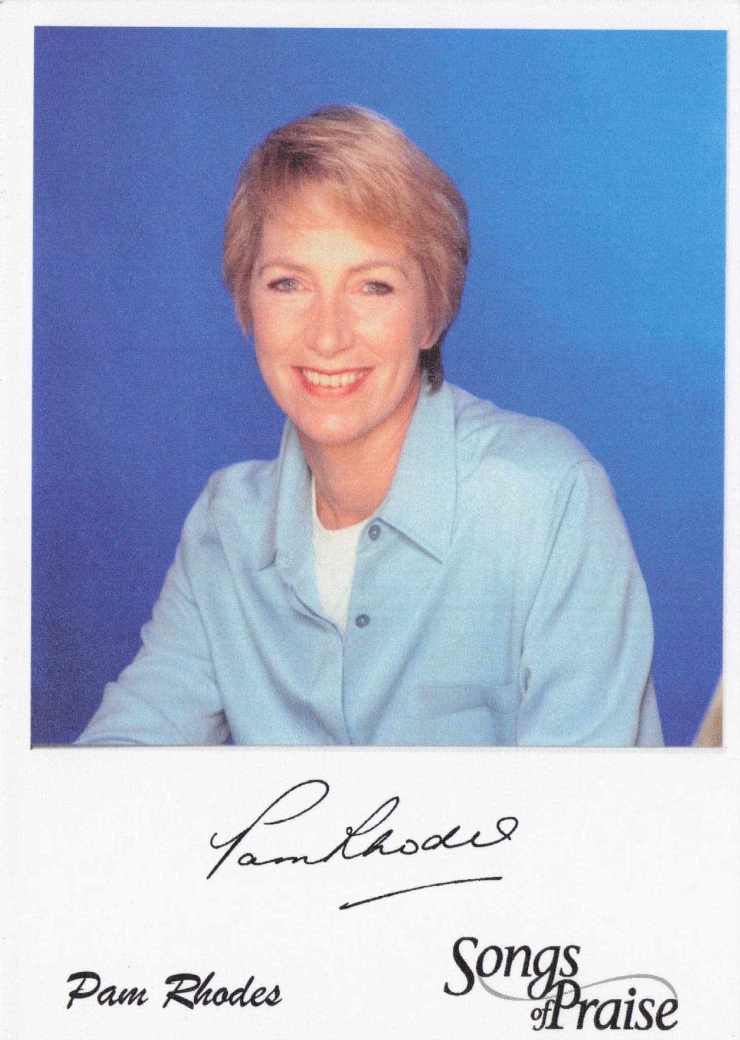 Pam Rhodes Pam Rhodes Songs Of Praise BBC Hand Signed Cast Card Photo