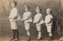 Parade Of Russian Children Pulling Their Clothes Fashion Old Real Photo Postcard