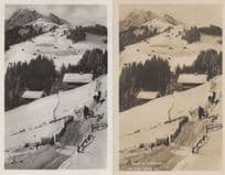 Partie In Adelboden Switzerland Antique & RPC 2x Postcard s