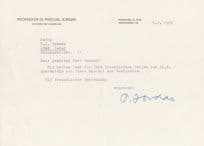 Pascual Jordan German Mathematician WW2 Nazi Party Hand Signed Letter