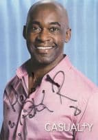 Patrick Robinson In Pink Shirt RARE Casualty Hand Signed Cast Card Photo