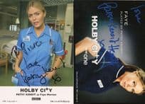 Patsy Kensit Holby City 2x Hand Signed Cast Card Photo s