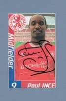 Paul Ince Middlesborough FC Card Framed Hand Signed Photo