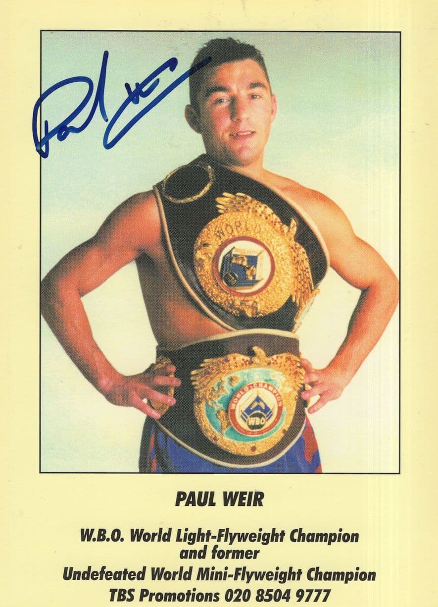 Paul Weir Boxing Boxer Hand Signed Publicity Card Photo