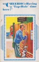 Peeping Tom at Nudist Colony Hole In Fence 1970s Postcard