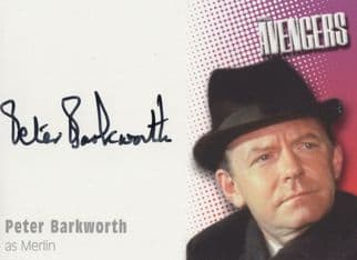 Peter Barkworth as Merlin The Avengers Hand Signed Card Photo