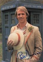 Peter Davison Dr Who Hand Signed BBC TV Postcard Photo
