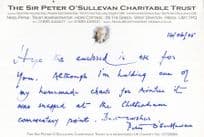 Peter O'Sullevan British Irish Horse Racing Aintree Hand Signed Autograph