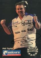 Phil Taylor Ultimate Darts Champion Large Hand Signed Photo