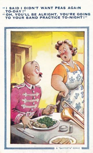Piano Should Be On The Sea Ocean Governess Old Comic Humour Postcard