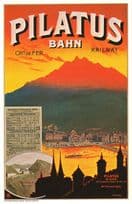 Pilatus Bahn Summer Fahrplan Timetable 1900 Swiss Poster Postcard