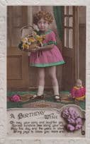 Piml Polka Dot Retro Childrens Dress 10th Birthday Greetings Postcard