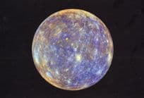 Planet Mercury Map Rainbow Of Colours Astronomy Space Photo Postcard