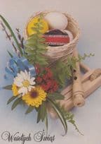 Polish Hand Made Wooden Recorder Crafts Musical Instrument Christmas Postcard