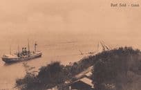 Port Said Boat Egyptian Egypt Greece Antique Postcard