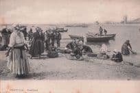 Portugal Ovarinas Antique Boats Baskets Fishing Old Postcard