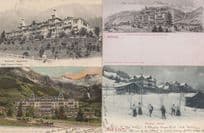 Posh Ladies Fashion Balancing In Snow Hotel Kurhaus Adelboden 4x Postcard s