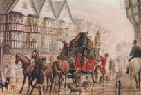 Post Office Royal Mail Bristol Horse & Cart Mail Transport Painting Postcard