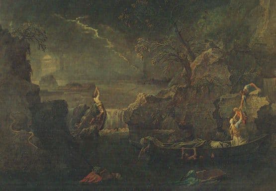 Poussin L Hiver Ou Le Deluge Painting Postcard