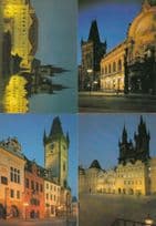 Prague Old Town Square At Night Postcard