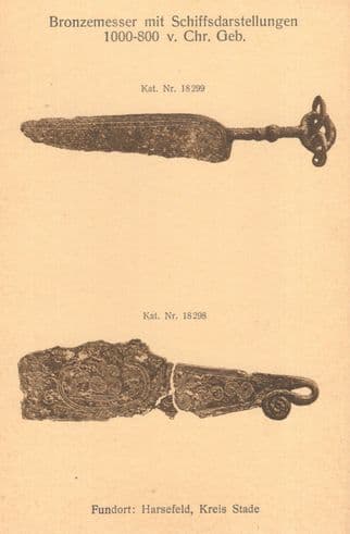 Prehistoric Dagger Knife Antique German Hannover Museum Postcard