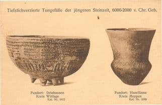 Prehistoric Earthenware Bowl Antique German Hannover Museum Postcard