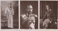 Prince George Edward Of Wales 3x Royalty Old RPC Postcard s
