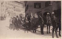 Procession At Hotel Edelweiss Antique Real Photo Postcard