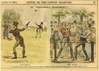 Punch Magazine Duck Shooting Victorian Boxing Fight Postcard