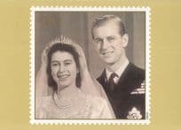 Queen Elizabeth II Golden Wedding Day Anniversary RMPQ Stamp Postcard