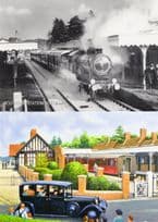 Queen Mary at Wolverton Norfolk Train Station 2x Postcard s