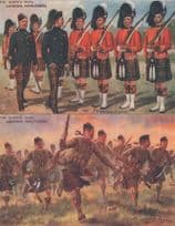 Queens Own Cameron Highlanders Lance Corporal Tucks 2x Old Postcard